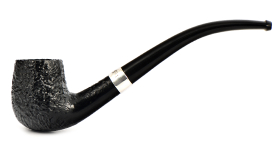 Курительная трубка Peterson Junior SandBlast - Silver Mounted Bent Billard, без фильтра