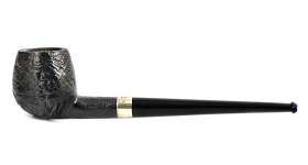 Курительная трубка Peterson Junior SandBlast - Silver Mounted Canted Apple, без фильтра