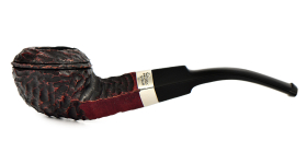 Курительная трубка Peterson Junior Rustic - Nickel Mounted Bent Buldog, без фильтра