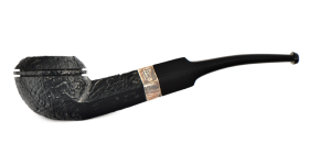 Курительная трубка Peterson Junior SandBlast - Silver Mounted Bent Buldog, без фильтра