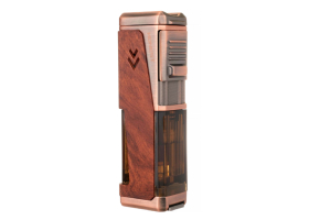 Зажигалка сигарная Honest, четверное пламя, с пробойником, бронза с деревом 778-Wood