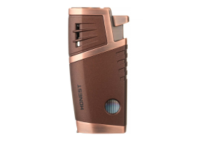 Зажигалка сигарная Honest, двойное пламя, с пробойником, бронза 754-Bronze