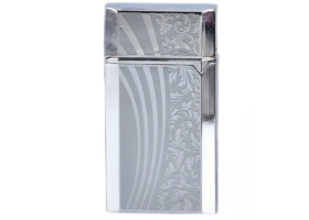 Зажигалка Gentelo Stripe/Leaves Silver 4-2444