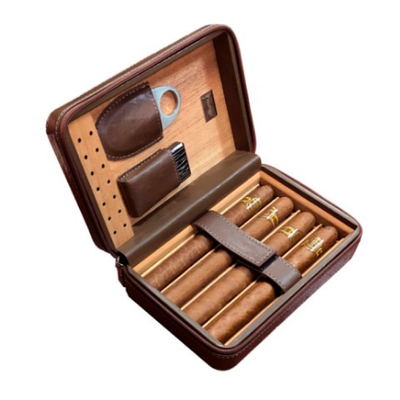 Дорожный хьюмидор Aficionado Manhattan Brown на 4 сигары