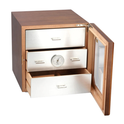 Хьюмидор Adorini Chianti medium - Walnut/Alu Deluxe на 100 сигар, серебристый 11641