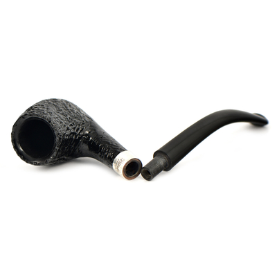 Курительная трубка Peterson Junior SandBlast - Silver Mounted Bent Billard, без фильтра