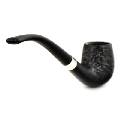 Курительная трубка Peterson Junior SandBlast - Silver Mounted Bent Billard, без фильтра