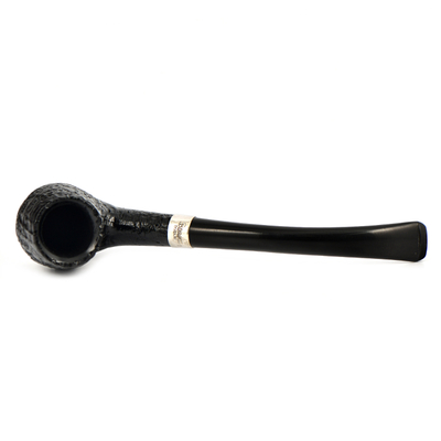 Курительная трубка Peterson Junior SandBlast - Silver Mounted Bent Billard, без фильтра