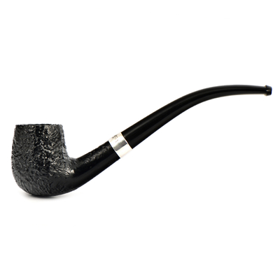 Курительная трубка Peterson Junior SandBlast - Silver Mounted Bent Billard, без фильтра