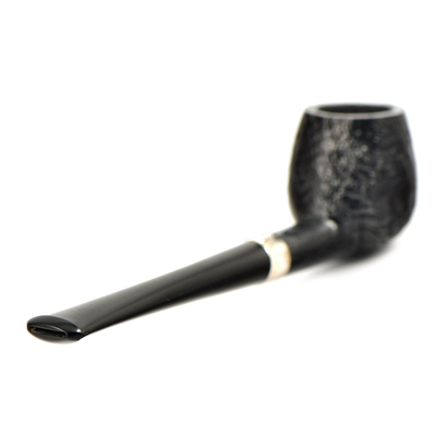 Курительная трубка Peterson Junior SandBlast - Silver Mounted Canted Apple, без фильтра
