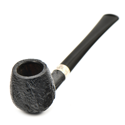 Курительная трубка Peterson Junior SandBlast - Silver Mounted Canted Apple, без фильтра