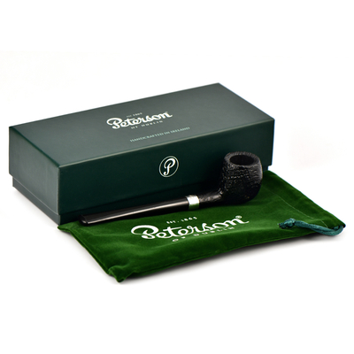 Курительная трубка Peterson Junior SandBlast - Silver Mounted Straight Apple, без фильтра