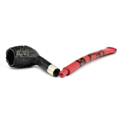 Курительная трубка Peterson Halloween 2024 Dracula SandBlast Bent Billiard, без фильтра