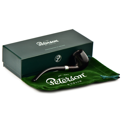 Курительная трубка Peterson Junior Heritage - Silver Mounted Bent Billiard, без фильтра