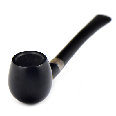 Курительная трубка Peterson Junior Ebony - Canted Apple - Silver Mounted, без фильтра