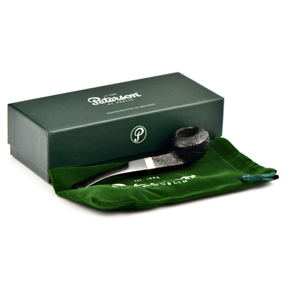 Курительная трубка Peterson Junior SandBlast - Silver Mounted Bent Buldog, без фильтра