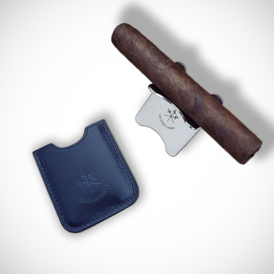 Подставка под сигару Petrol Blue Leather Cigar Stand (Синяя)
