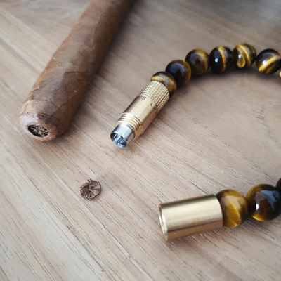 Пробойник-браслет для сигар Brass, Tiger Eye