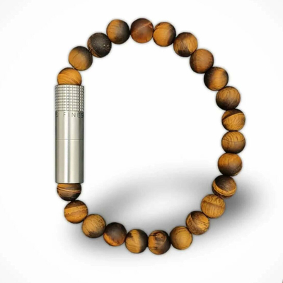 Пробойник-браслет для сигар Stainless steel 316L, Tiger Eye 8 мм.