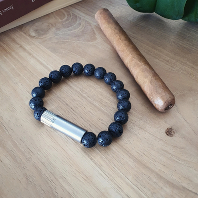 Пробойник-браслет для сигар Stainless steel 316L, Lava Stone