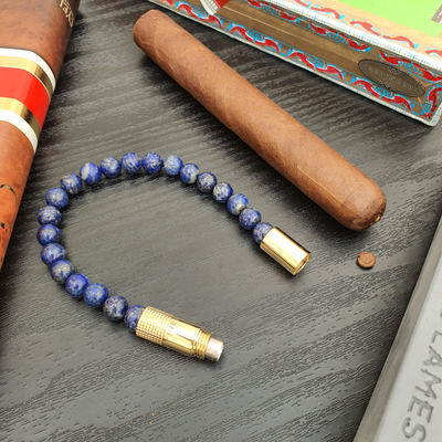 Пробойник-браслет для сигар Gold plated 18K, Lapis Lazuli