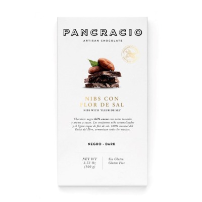 Темный шоколад Pancracio 64% с какао и соляным цветком от Delta del Ebro, 100 гр.