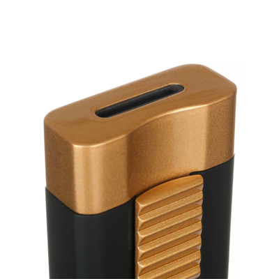 Зажигалка Caseti сигарная, турбо, черно-золотистая CA558-5