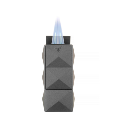 Зажигалка сигарная Colibri Quasar, двойное турбопламя, Оружейная сталь LI750T3