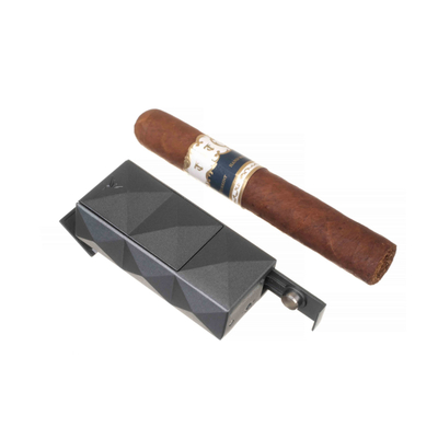 Зажигалка сигарная Colibri Quasar, двойное турбопламя, Оружейная сталь LI750T3