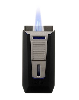 Зажигалка сигарная Colibri Slide (двойное пламя), черная-хром LI850T11