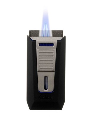 Зажигалка сигарная Colibri Slide (двойное пламя), черная-оружейная сталь LI850T12