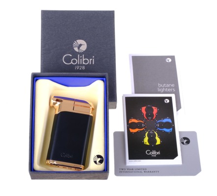 Зажигалка трубочная с тампером Colibri Pacific, черный-красное золото LI400C9