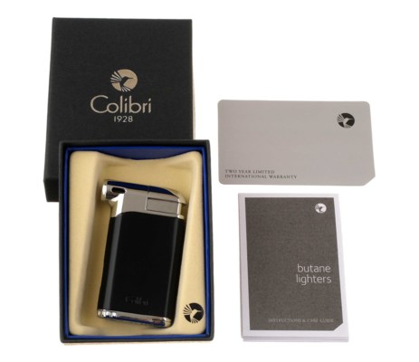 Зажигалка трубочная с тампером Colibri Pacific, матовый черный-хром LI400C5
